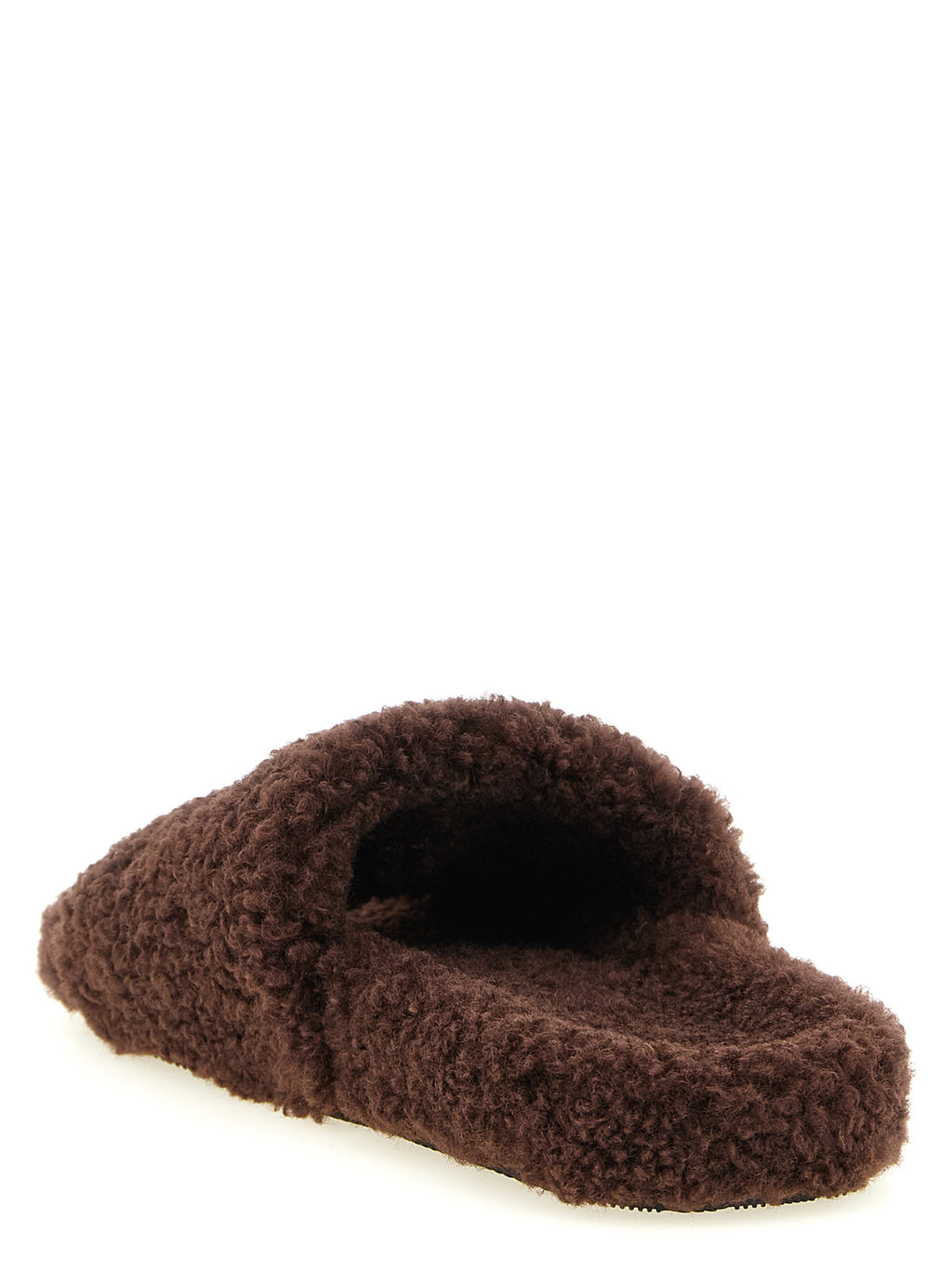 Braune Pantoletten aus Polyester