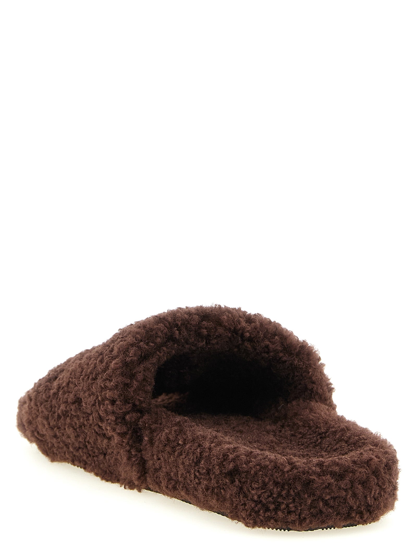 Braune Pantoletten aus Polyester