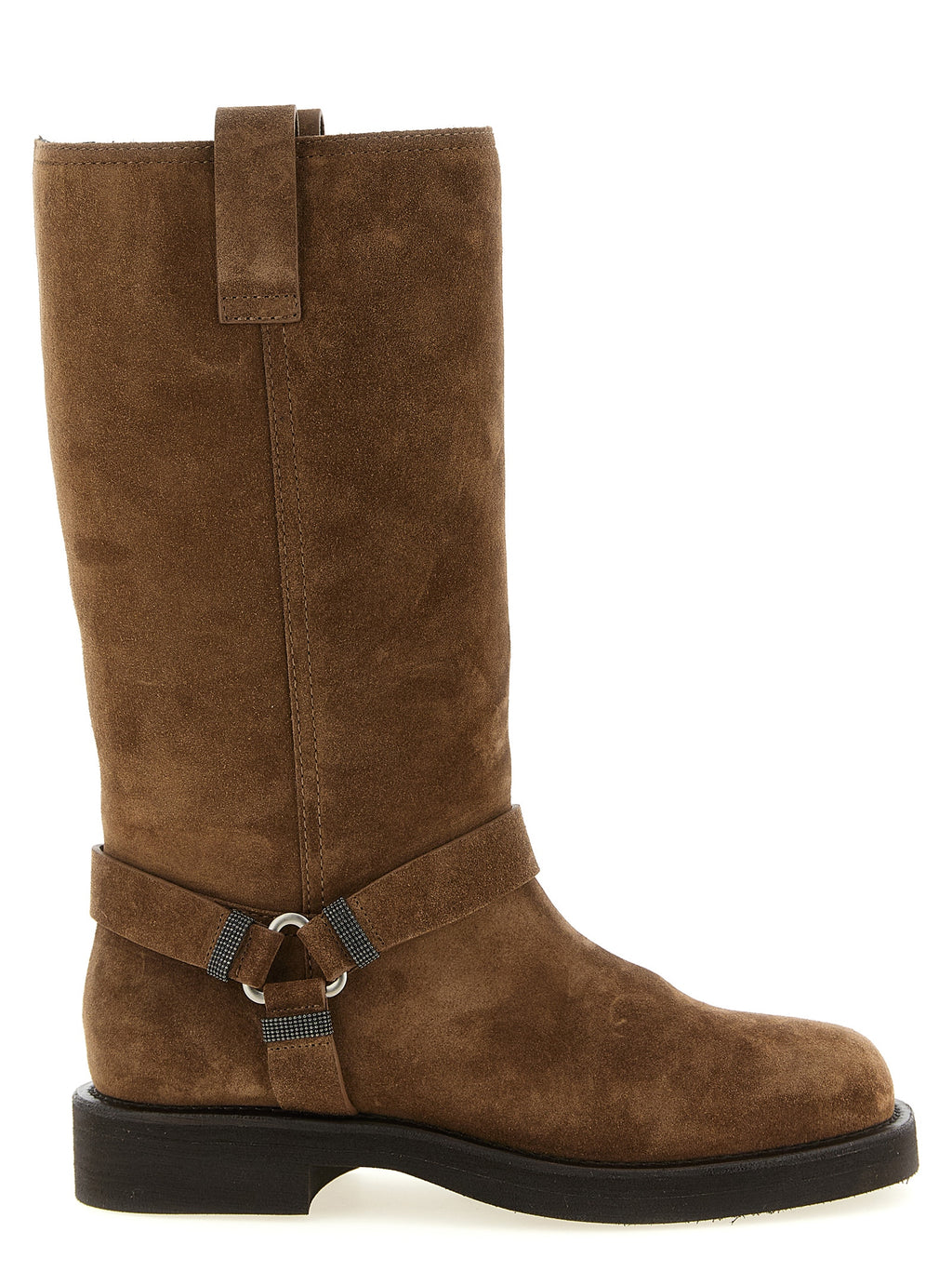 Braun Kalbsleder Overknee-Stiefel