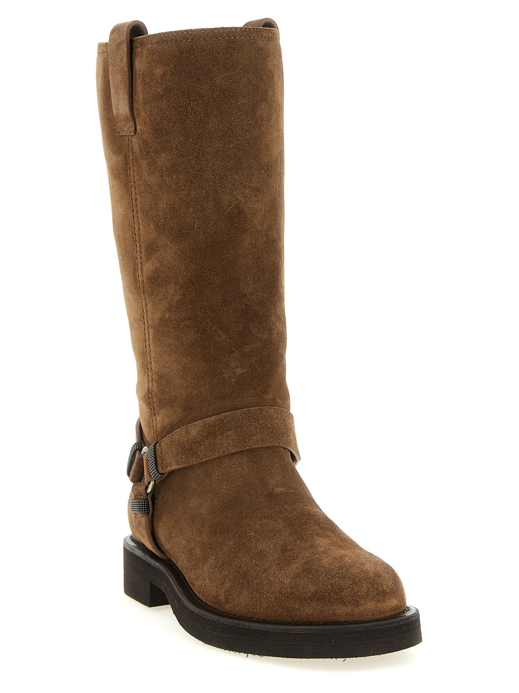 Braun Kalbsleder Overknee-Stiefel