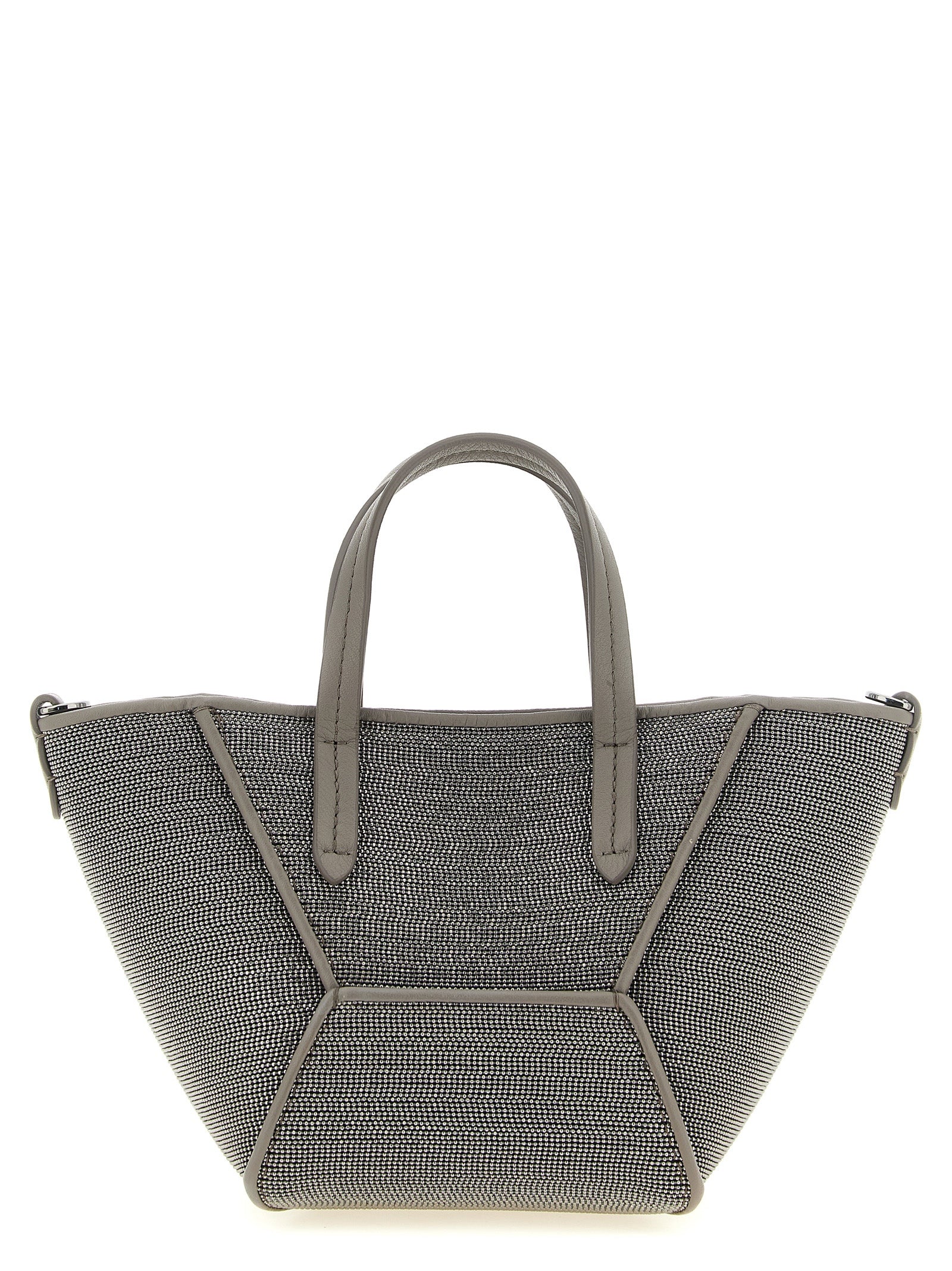 Graue Kalbsleder-Handtasche