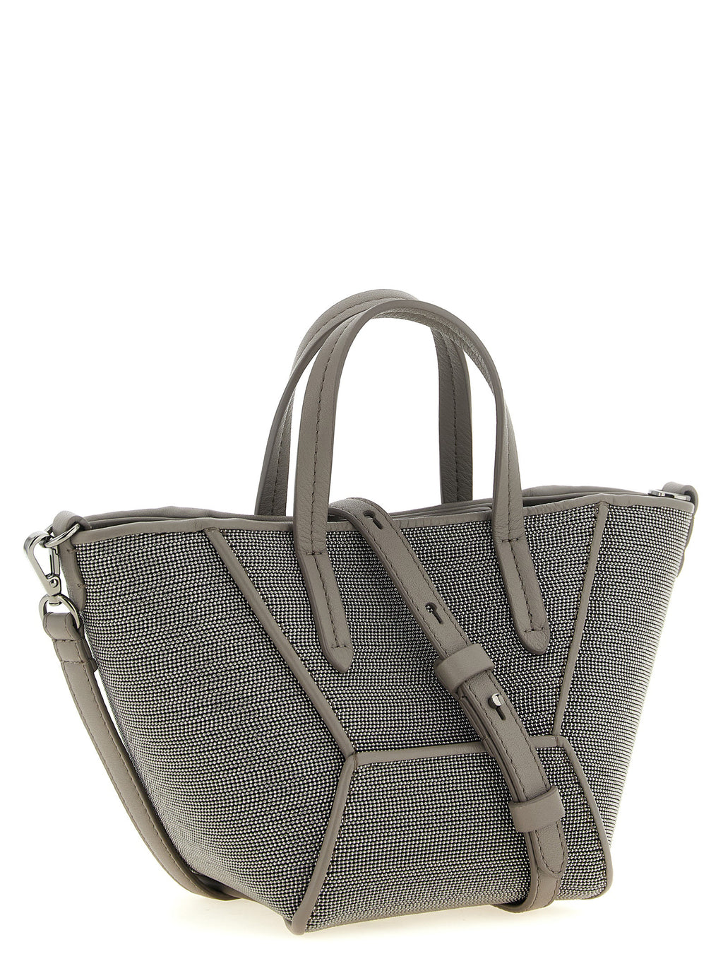 Graue Kalbsleder-Handtasche