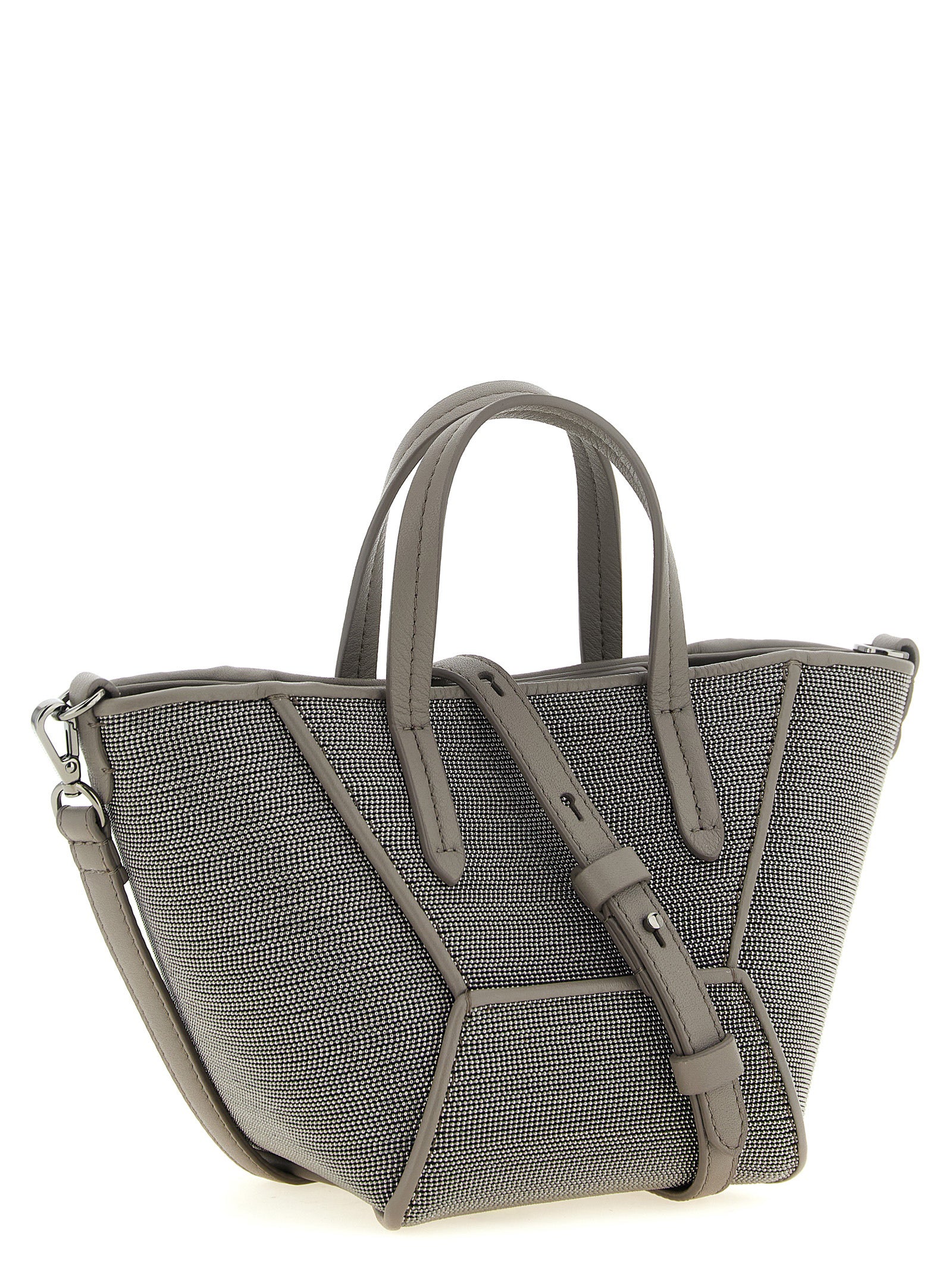 Graue Kalbsleder-Handtasche
