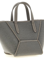 Graue Kalbsleder-Handtasche