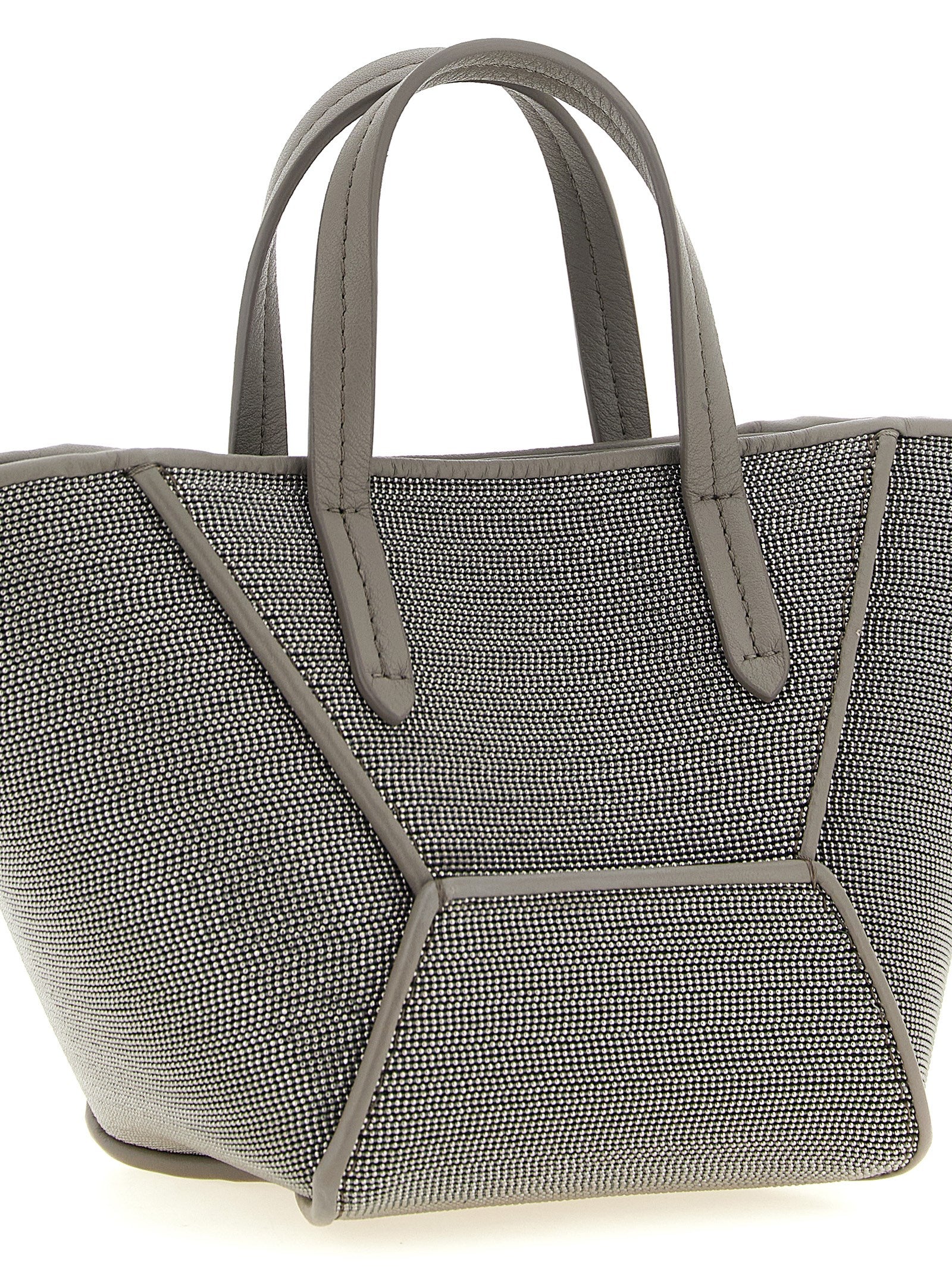 Graue Kalbsleder-Handtasche