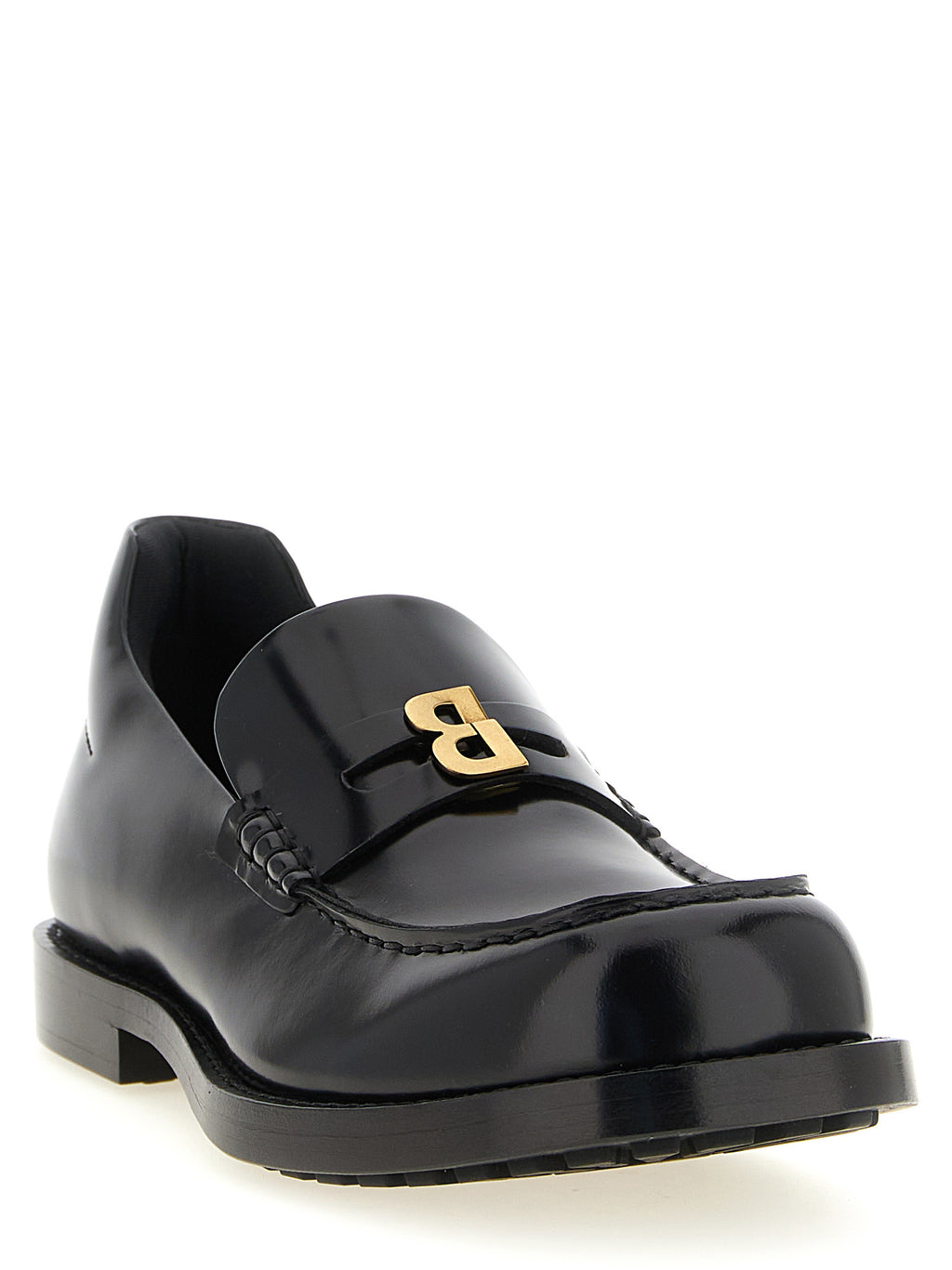Schwarze Slipper aus Leder