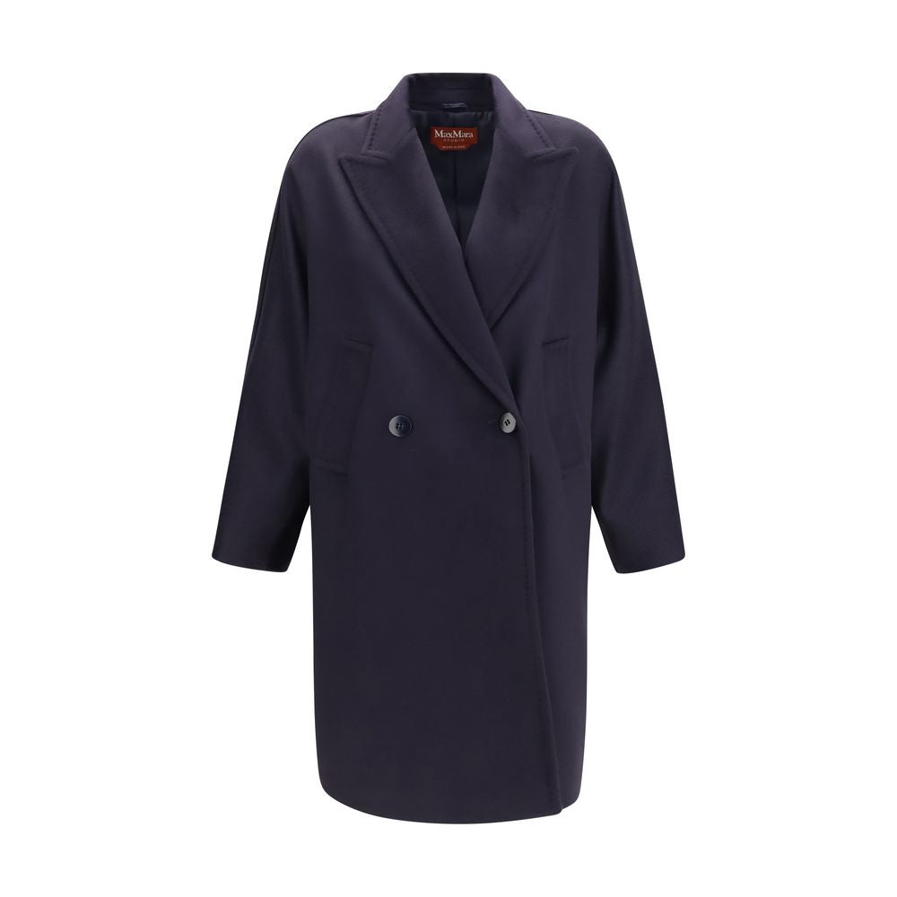 Blauer Wollmantel Oves Aries