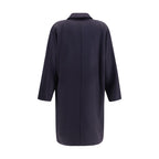 Blauer Wollmantel Oves Aries