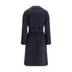 Blauer Wollmantel Oves Aries