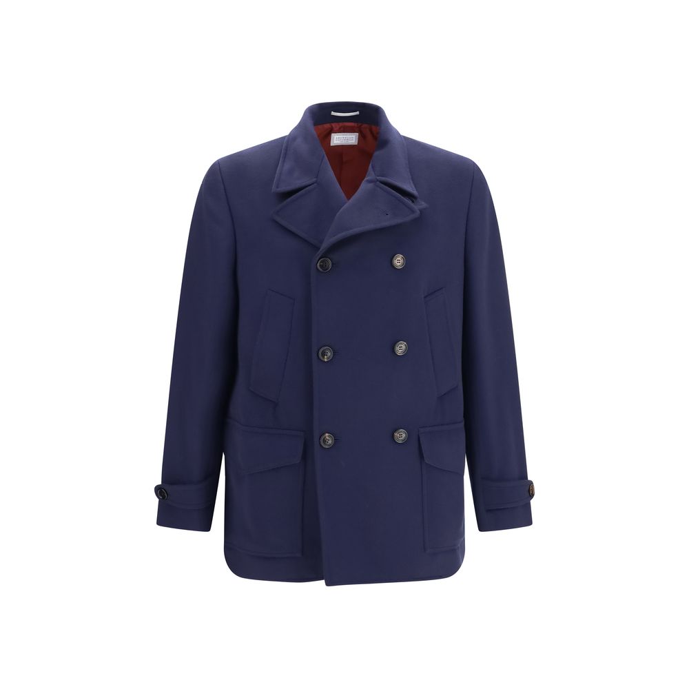 Blauer Wollmantel Oves Aries