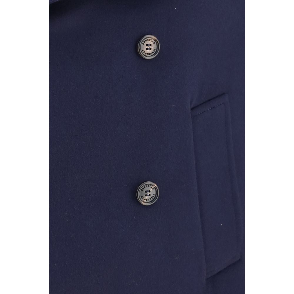 Blauer Wollmantel Oves Aries