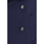 Blauer Wollmantel Oves Aries