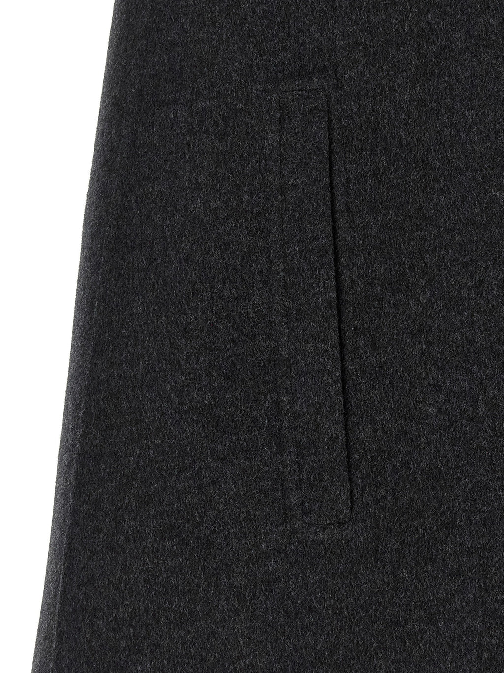Grauer Wollmantel