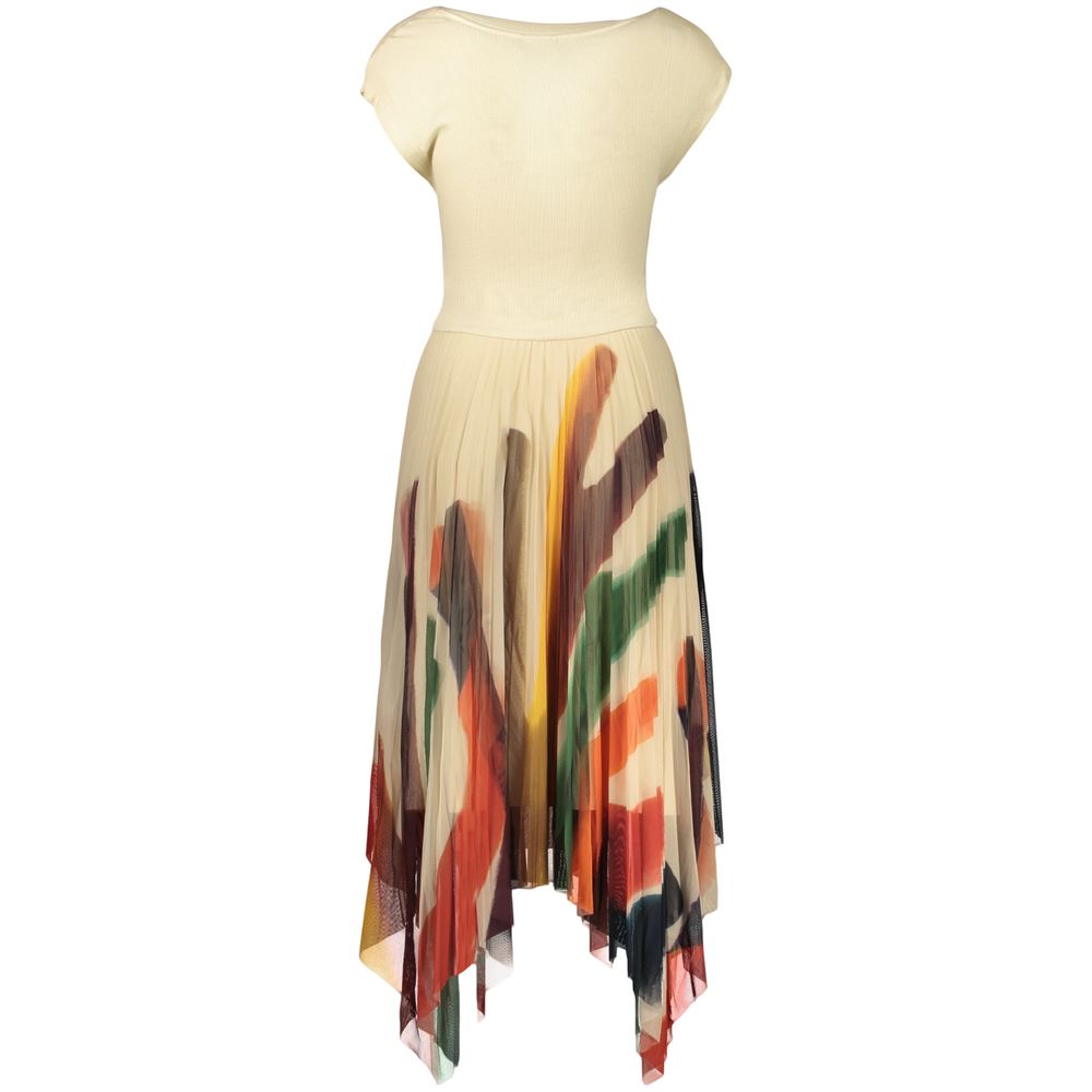 Beiges Damenkleid aus Polyester