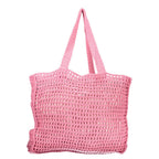 Damen-Schultertasche aus pinkfarbener Baumwolle