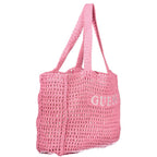 Damen-Schultertasche aus pinkfarbener Baumwolle
