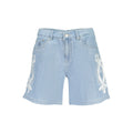 Hellblaue Baumwoll-Shorts für Damen