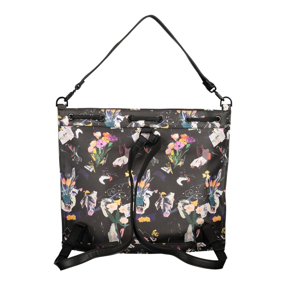 Schwarzer Rucksack aus Polyurethan für Damen