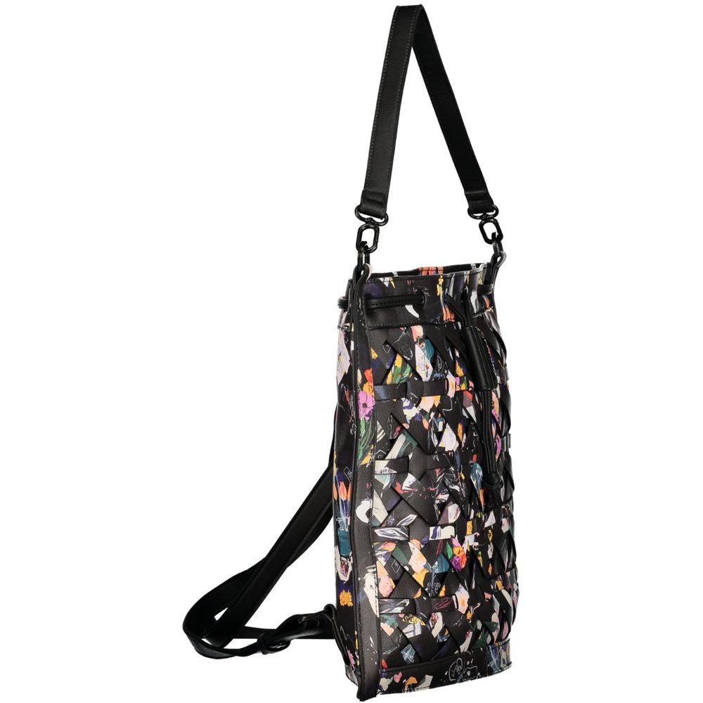 Schwarzer Rucksack aus Polyurethan für Damen