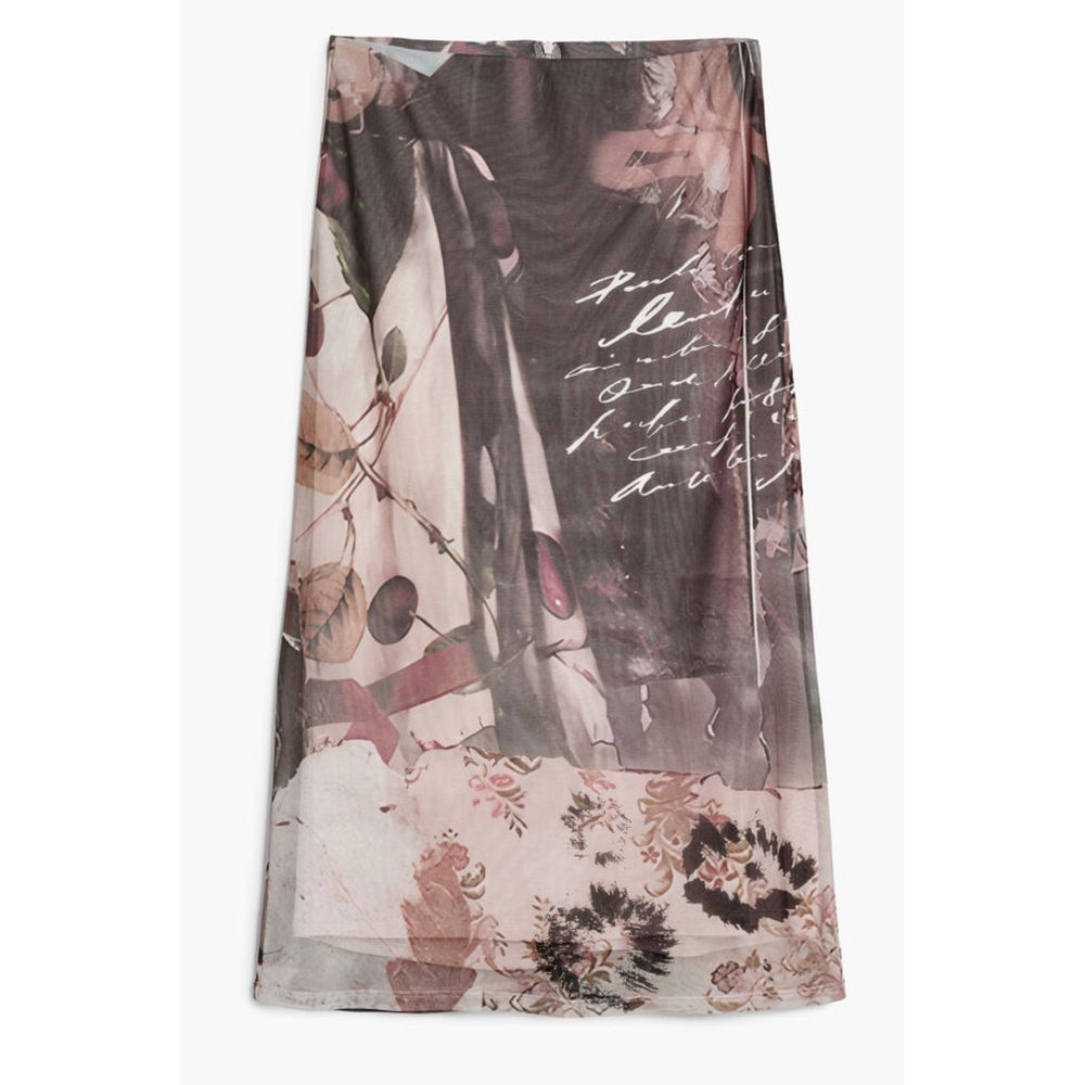 Beiger Midirock aus Polyester