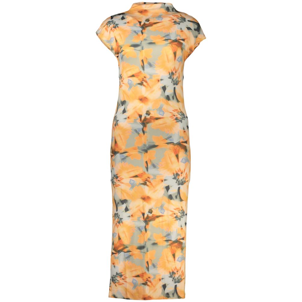 Orange Elastan Freizeitkleid