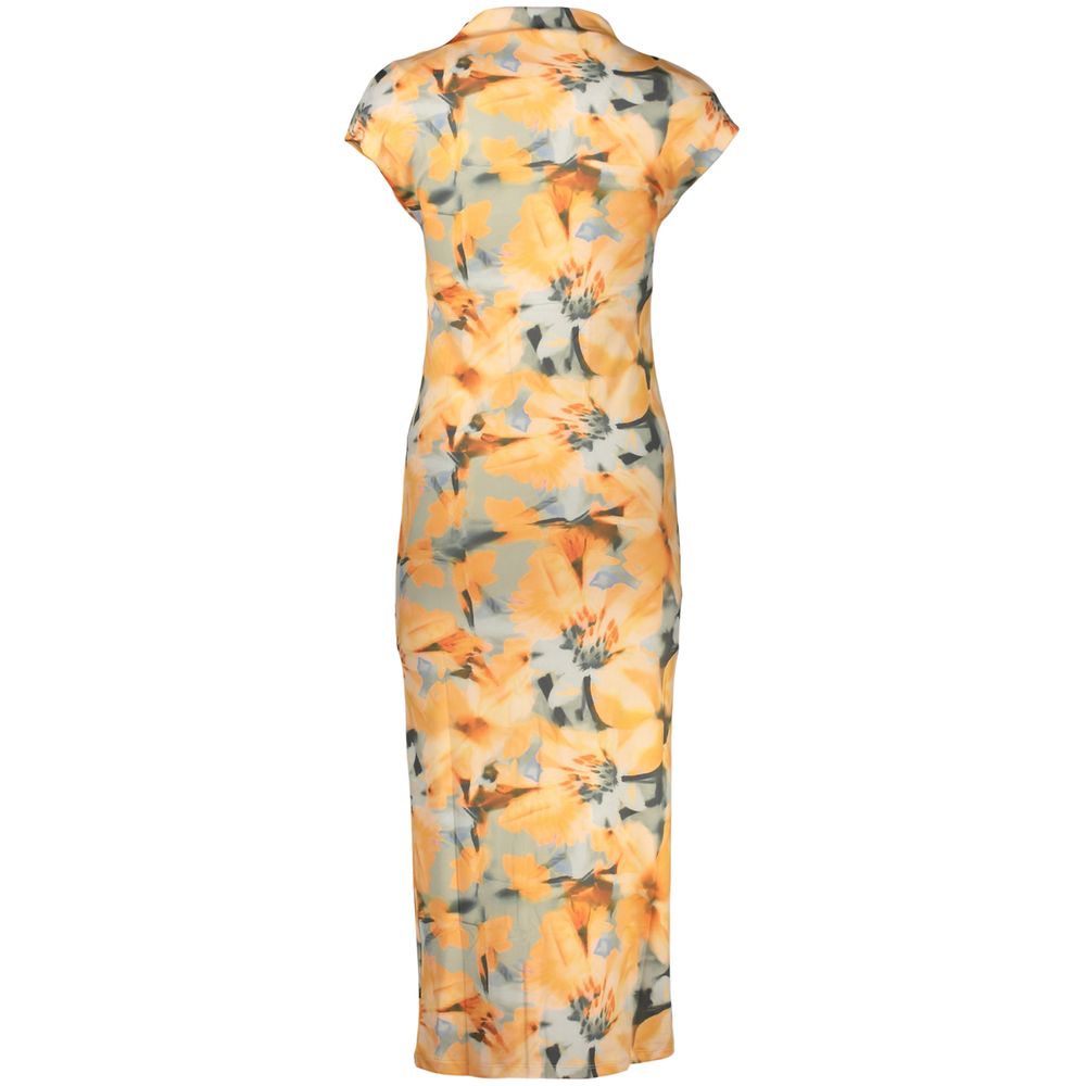 Orange Elastan Freizeitkleid