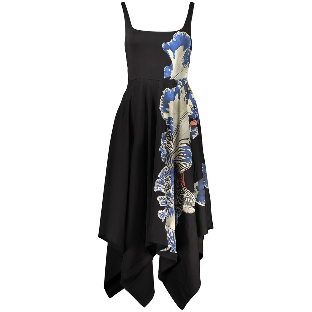 Schwarzes Baumwoll-Freizeitkleid
