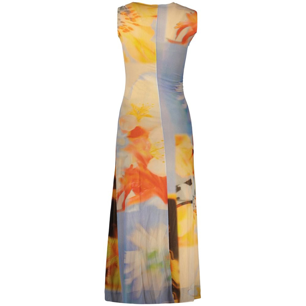 Blaues Elastan-Freizeitkleid