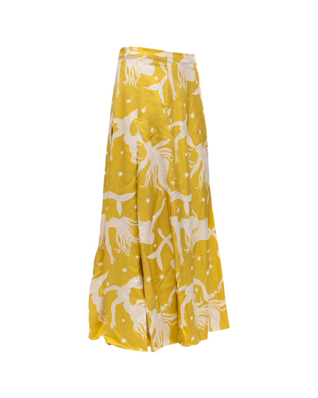 Maxi-Rock mit Print in Gelb