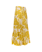 Maxi-Rock mit Print in Gelb