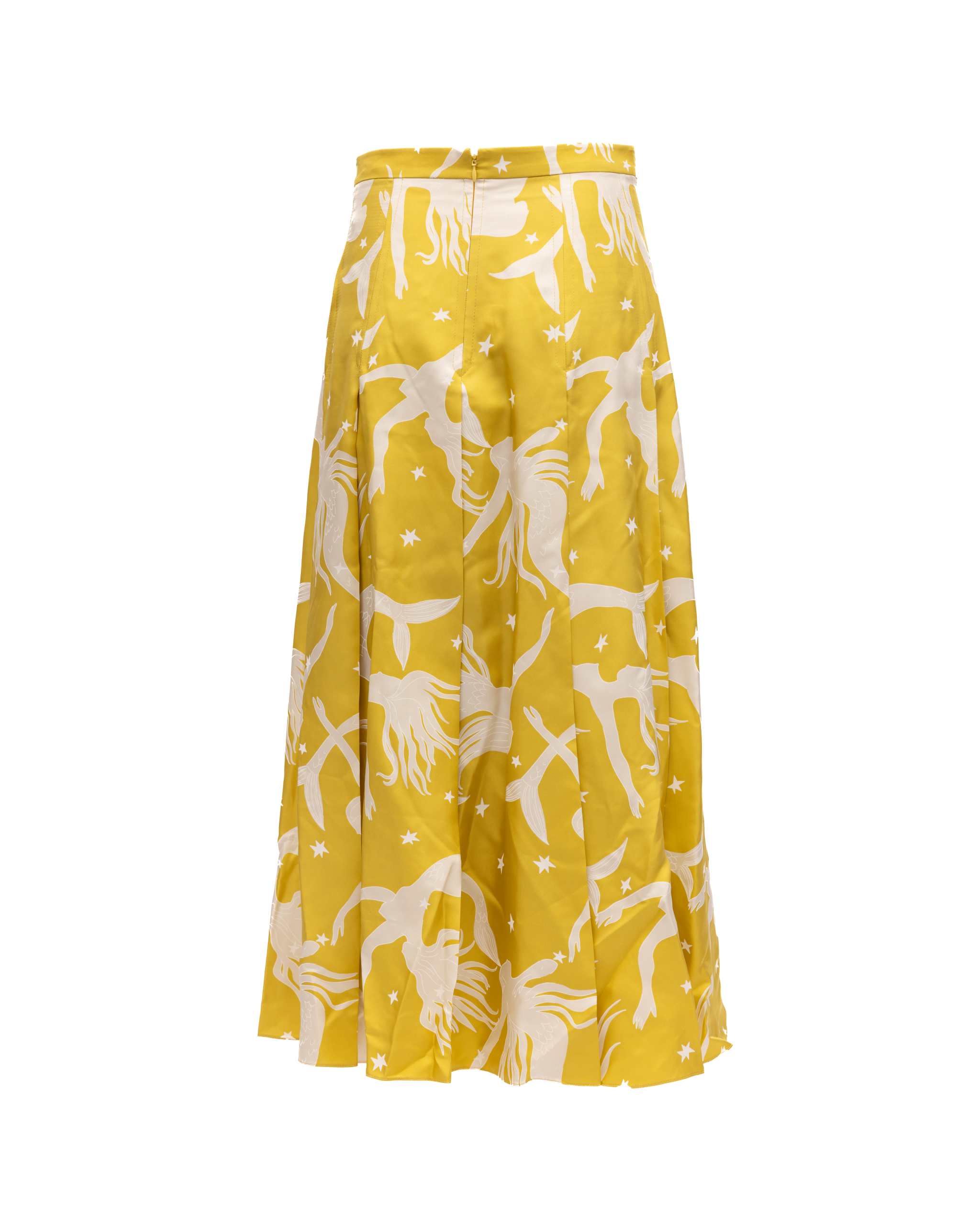 Maxi-Rock mit Print in Gelb