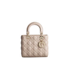 Beige Lammleder-Schultertasche