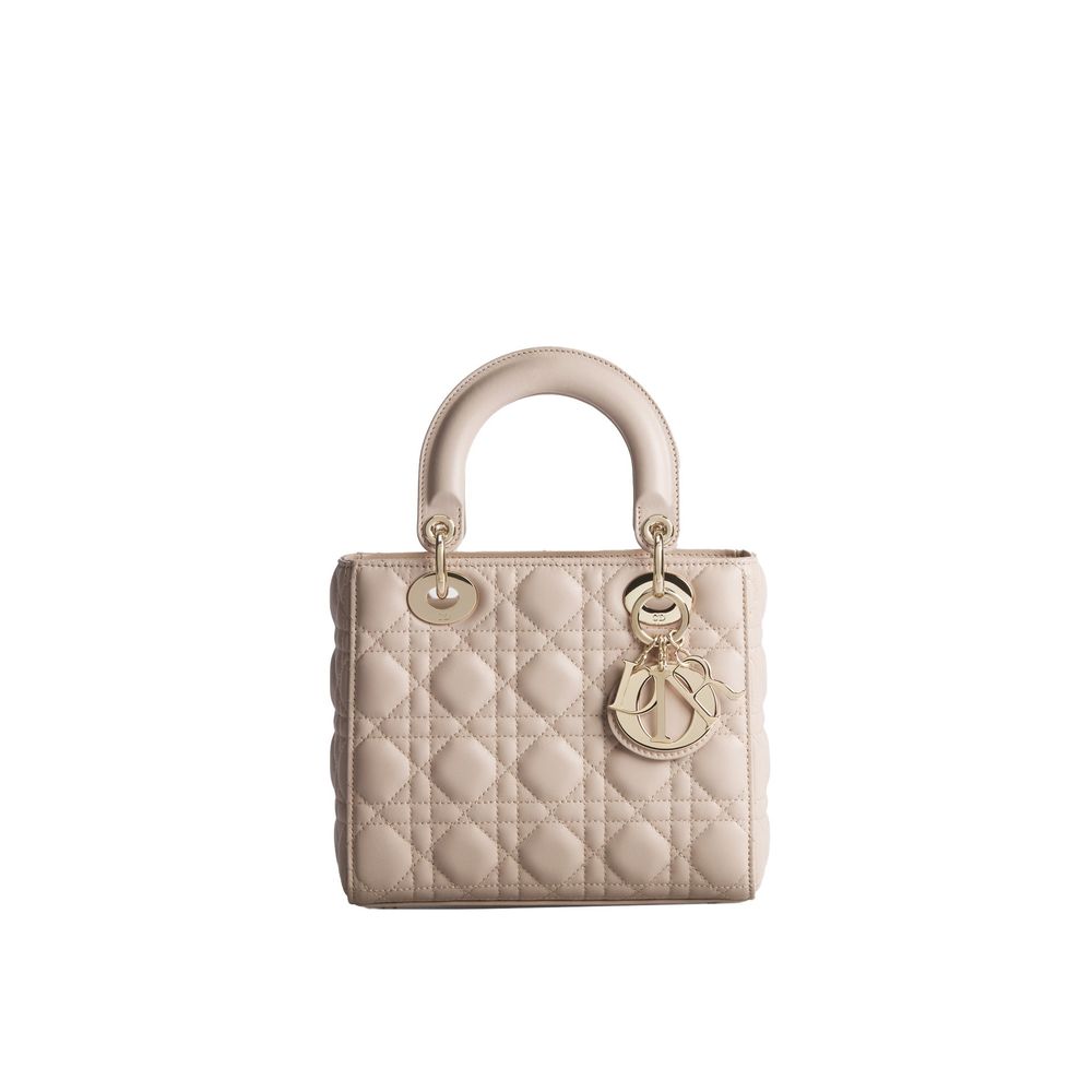 Beige Lammleder-Schultertasche