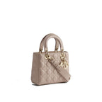Beige Lammleder-Schultertasche