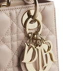 Beige Lammleder-Schultertasche