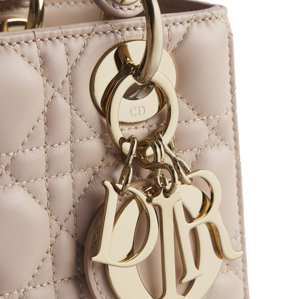 Beige Lammleder-Schultertasche