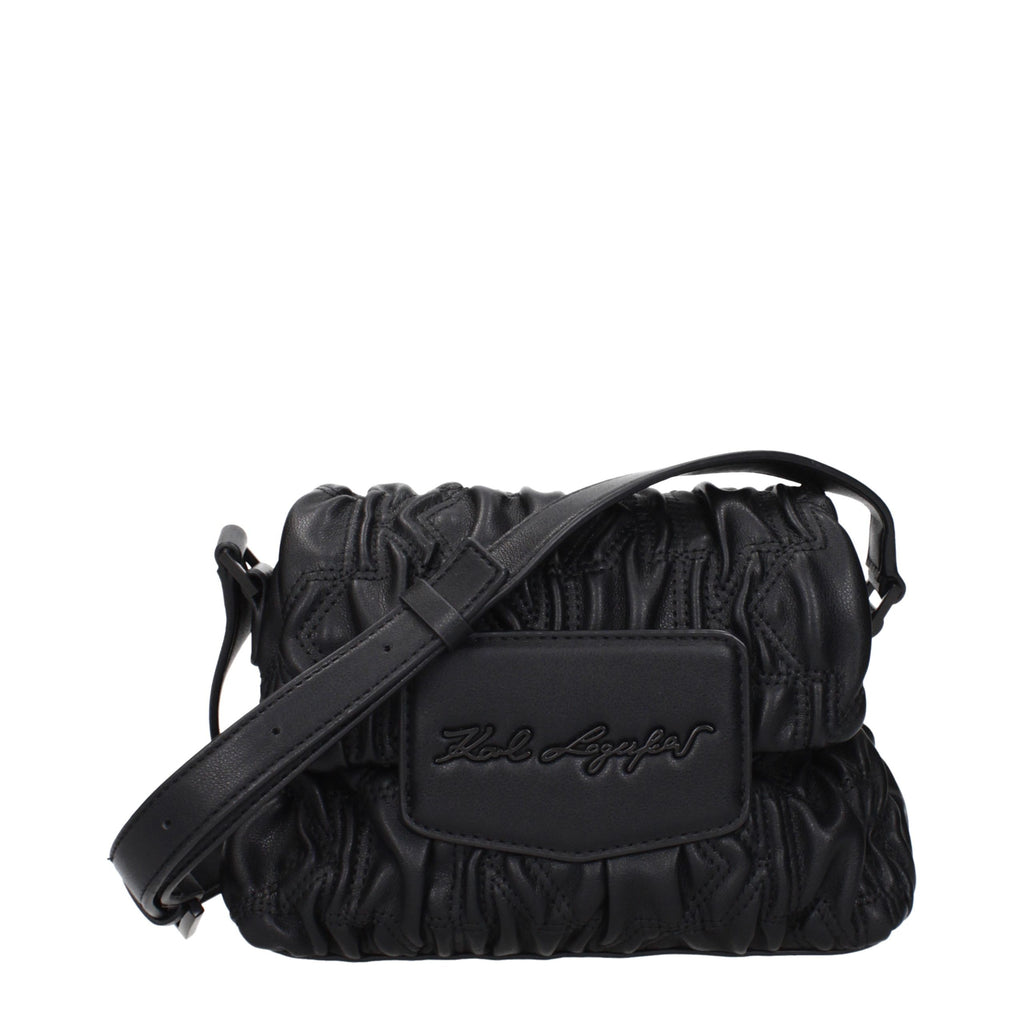 Schwarze Crossbody-Tasche aus Polyester