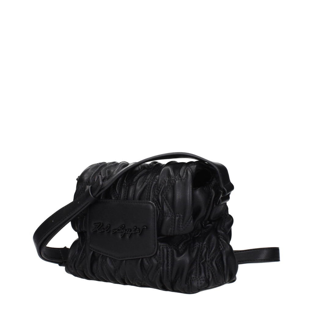 Schwarze Crossbody-Tasche aus Polyester