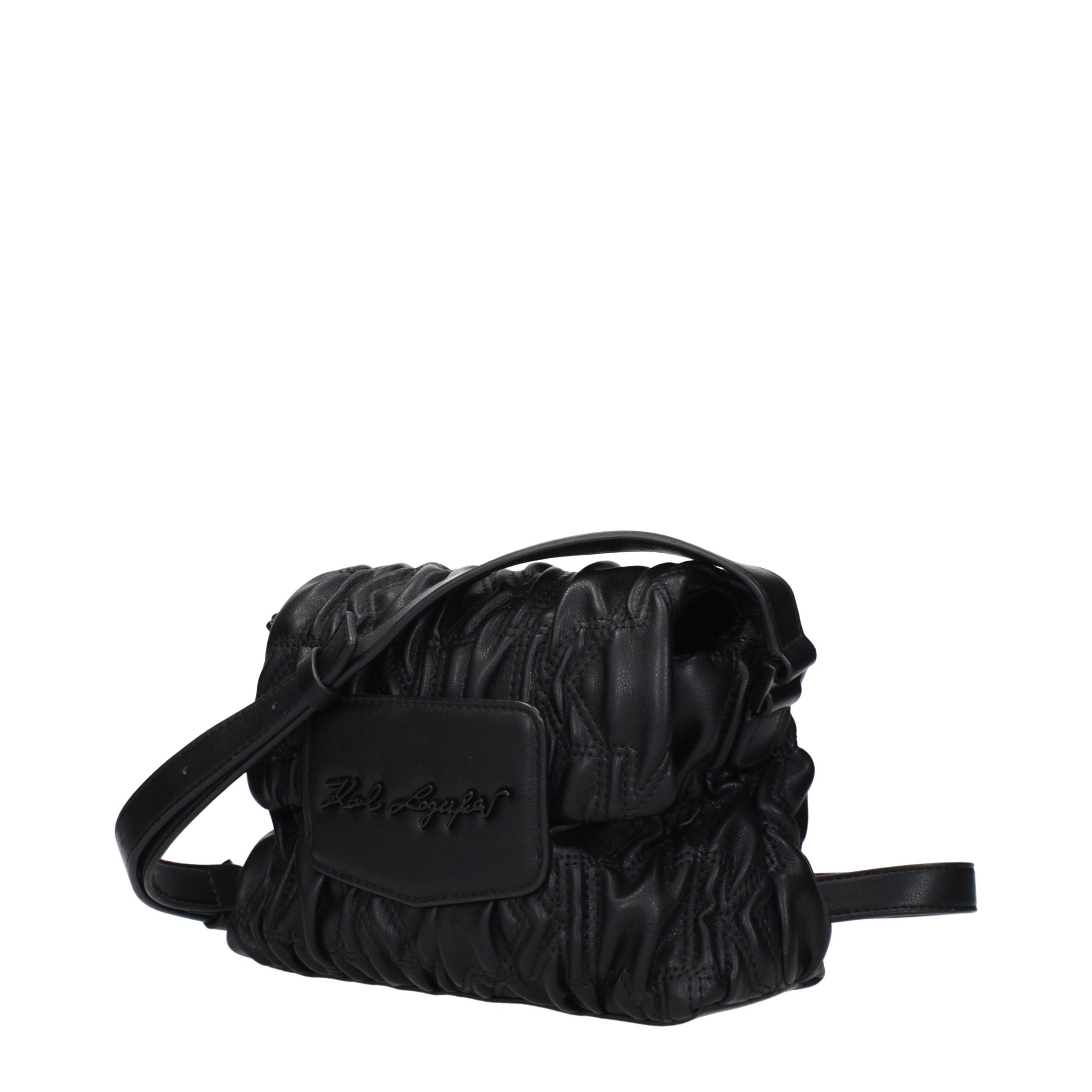 Schwarze Crossbody-Tasche aus Polyester