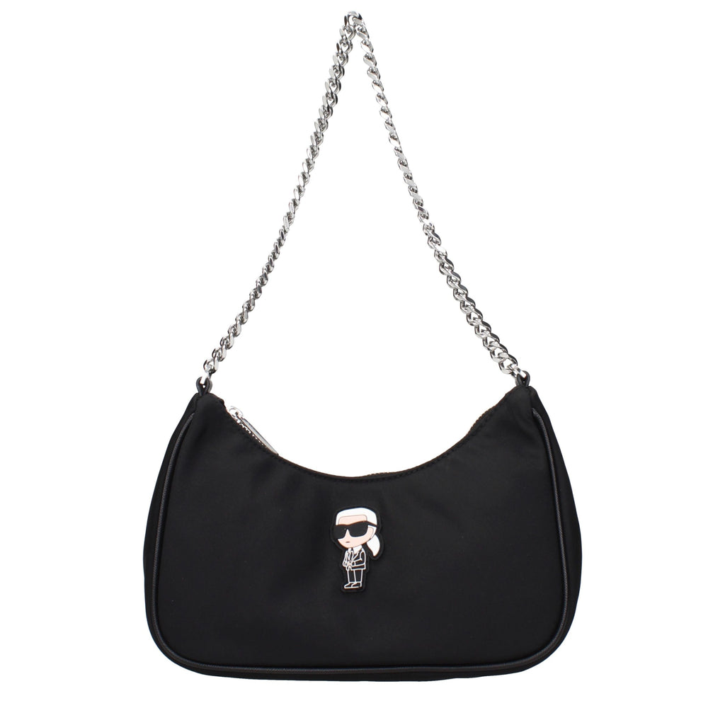 Schwarze Stoffhandtasche