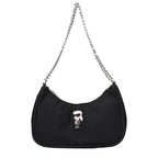 Schwarze Stoffhandtasche