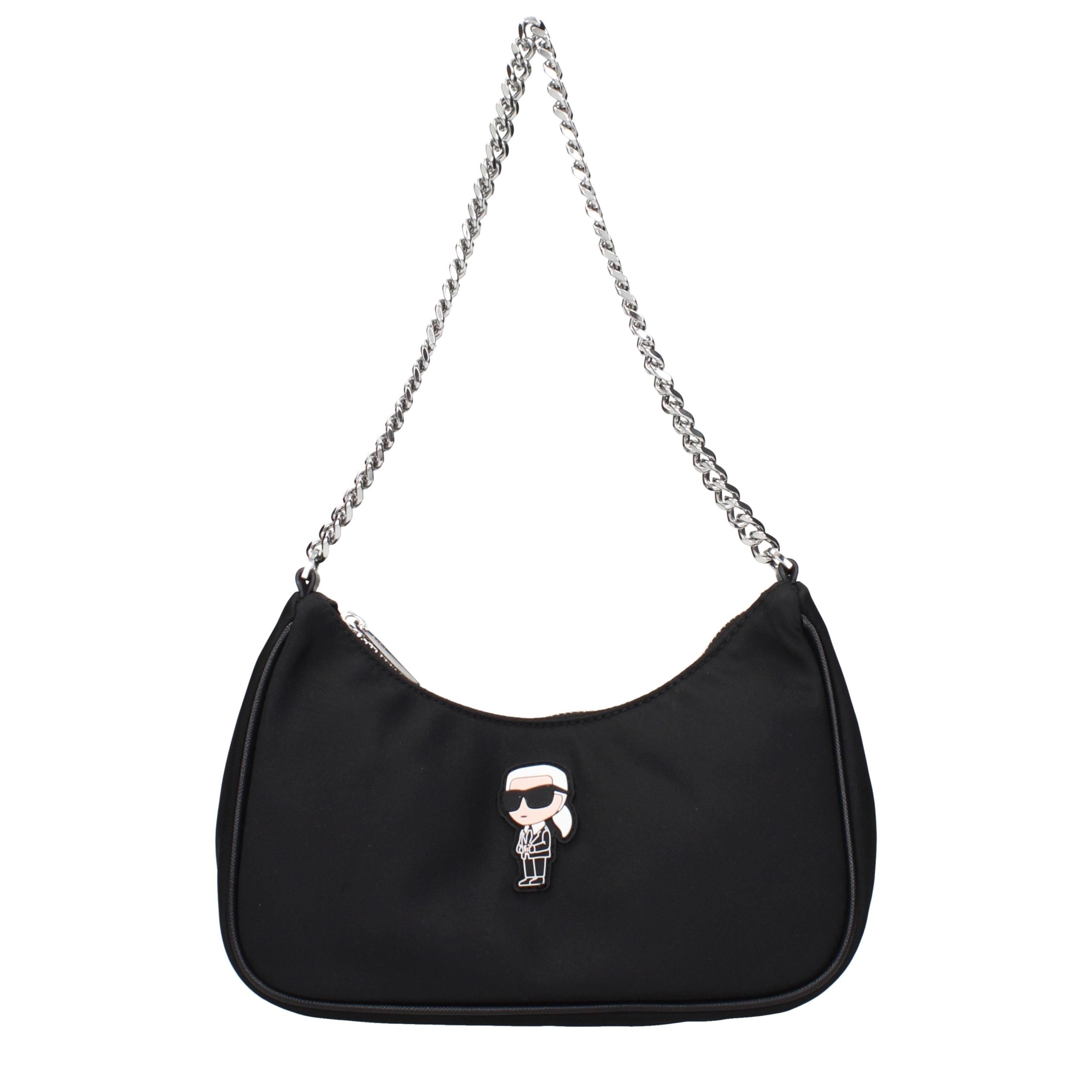 Schwarze Stoffhandtasche