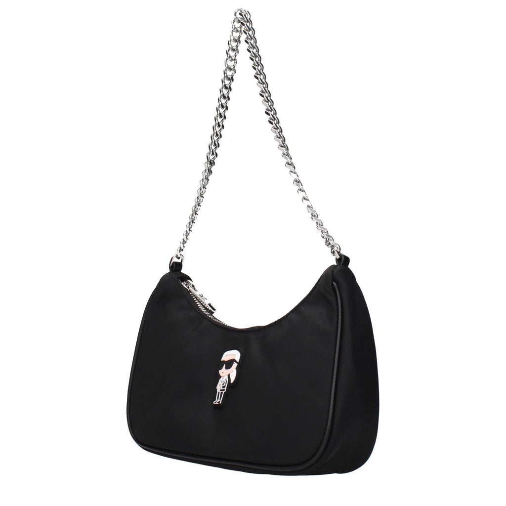Schwarze Stoffhandtasche