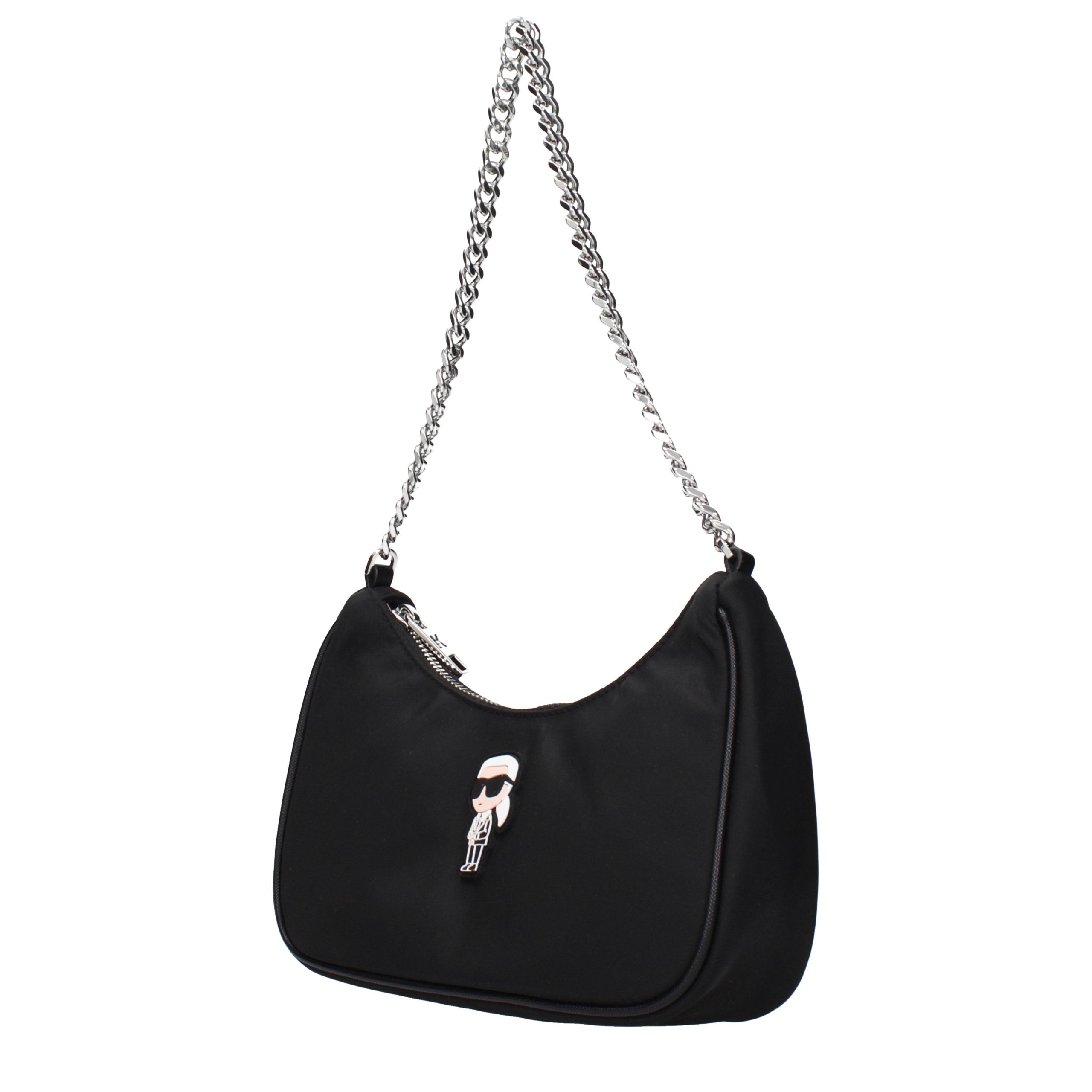 Schwarze Stoffhandtasche