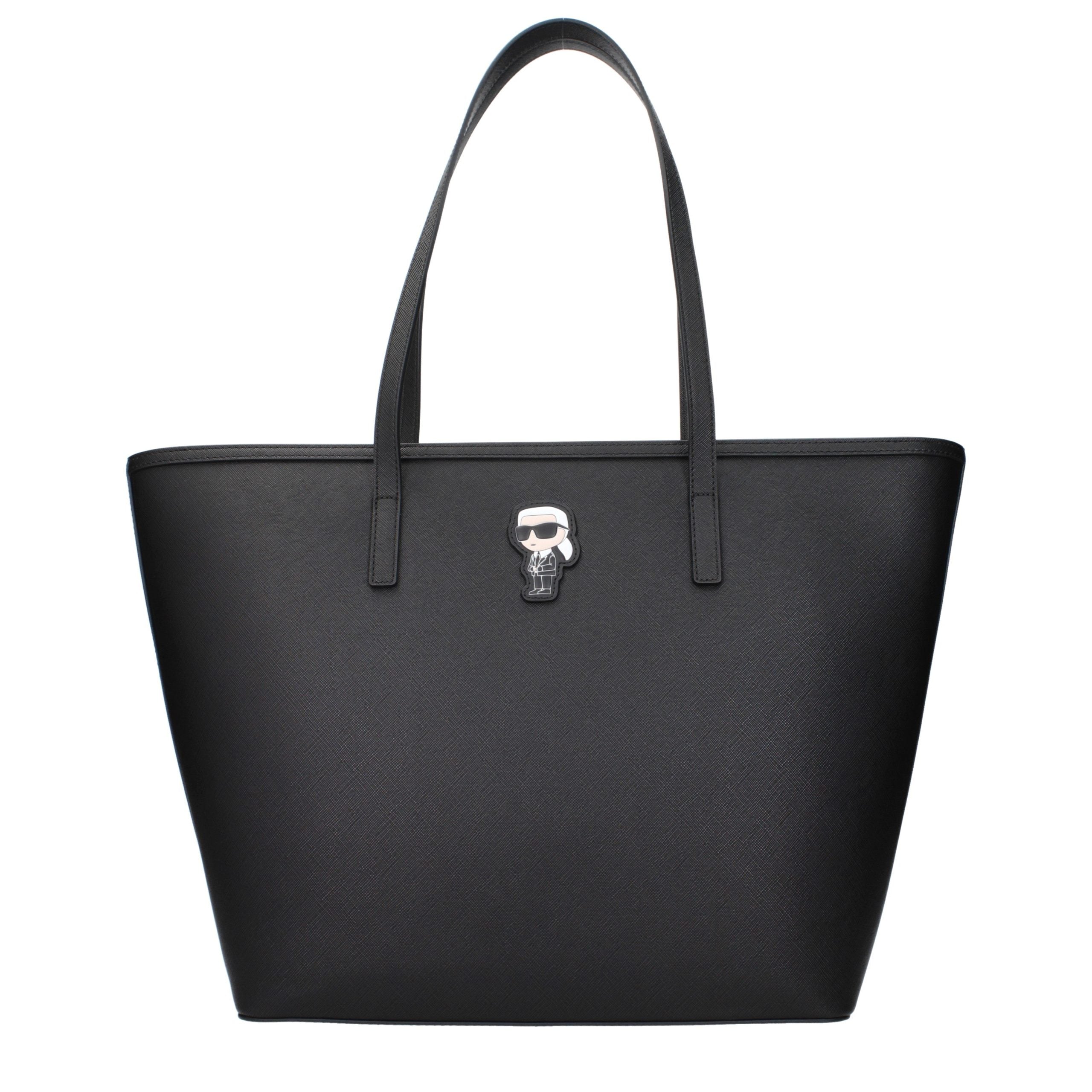 Schwarze Schultertasche aus Polyethylen