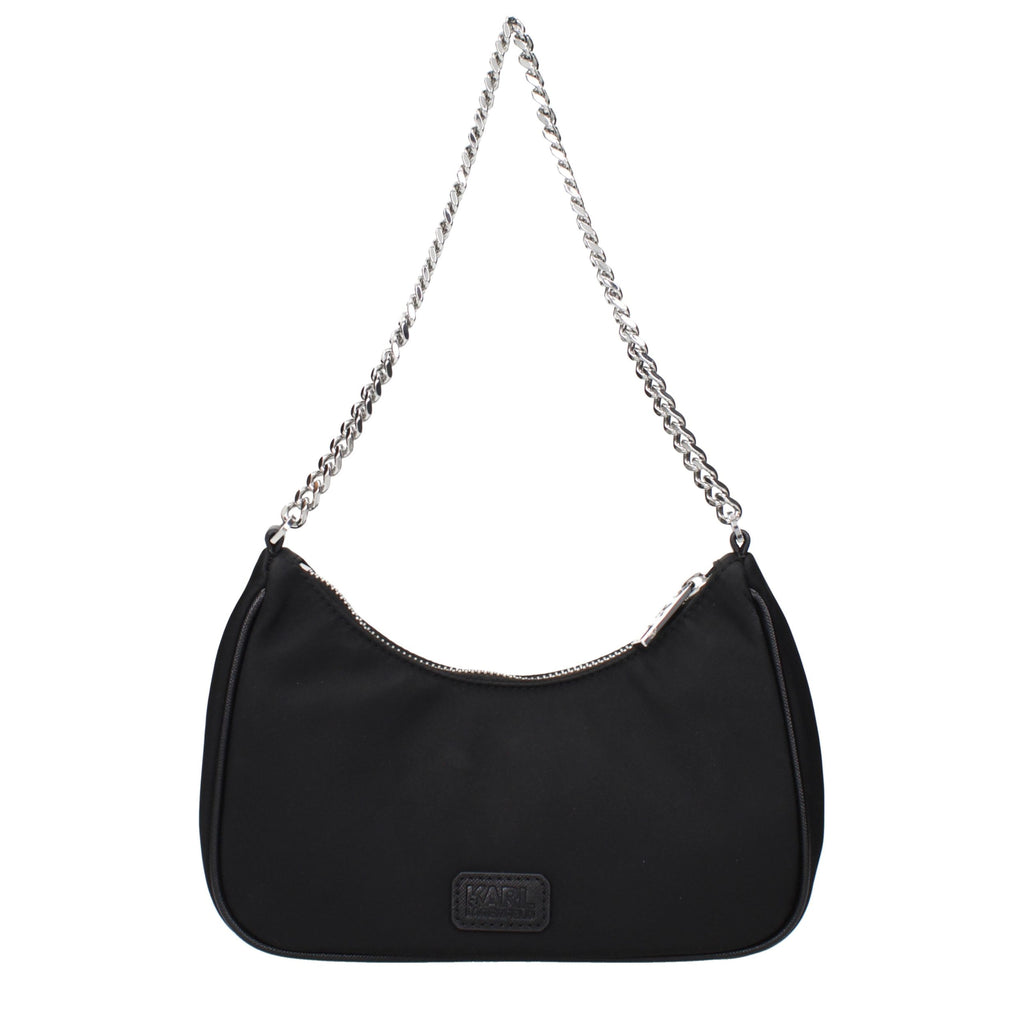 Schwarze Stoffhandtasche