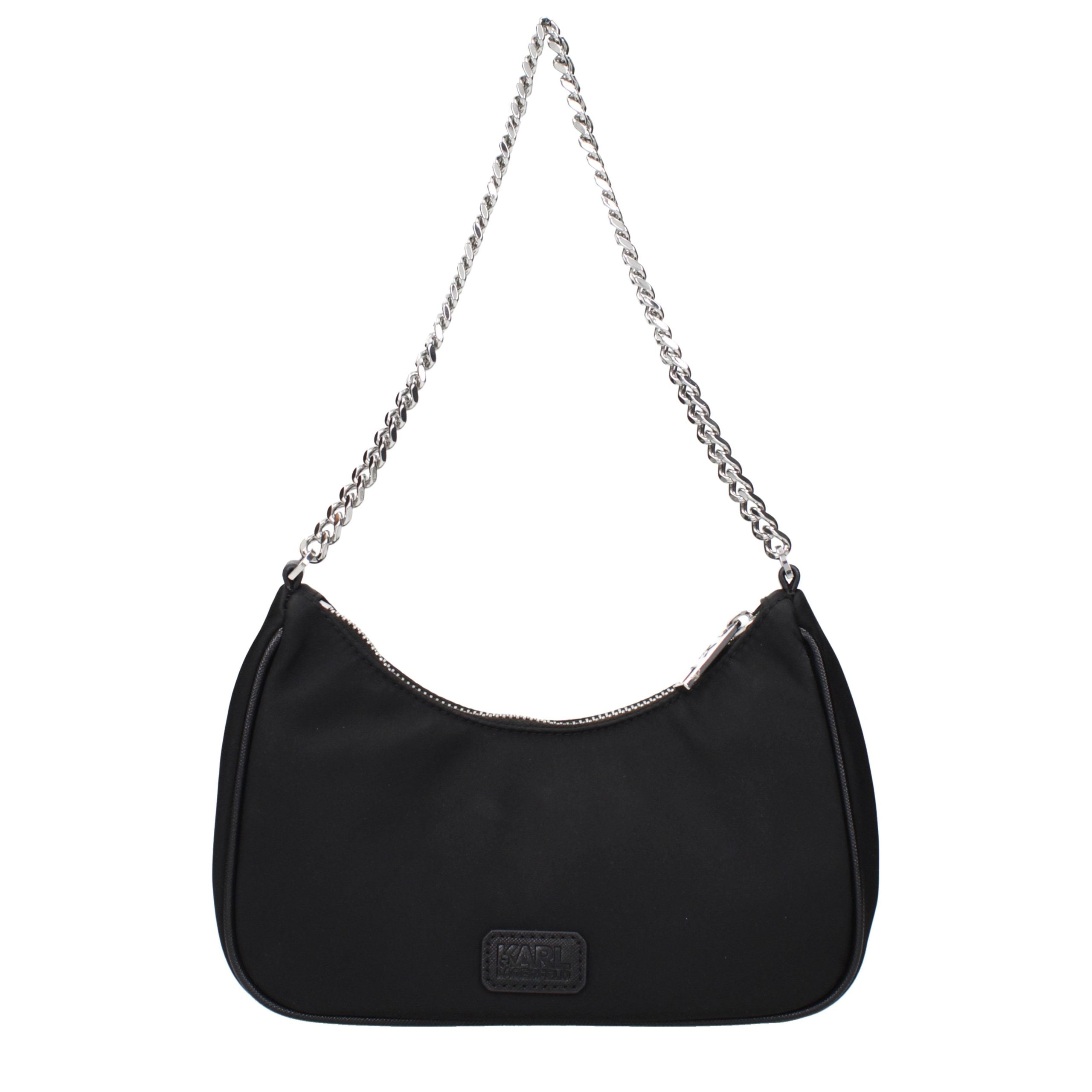 Schwarze Stoffhandtasche