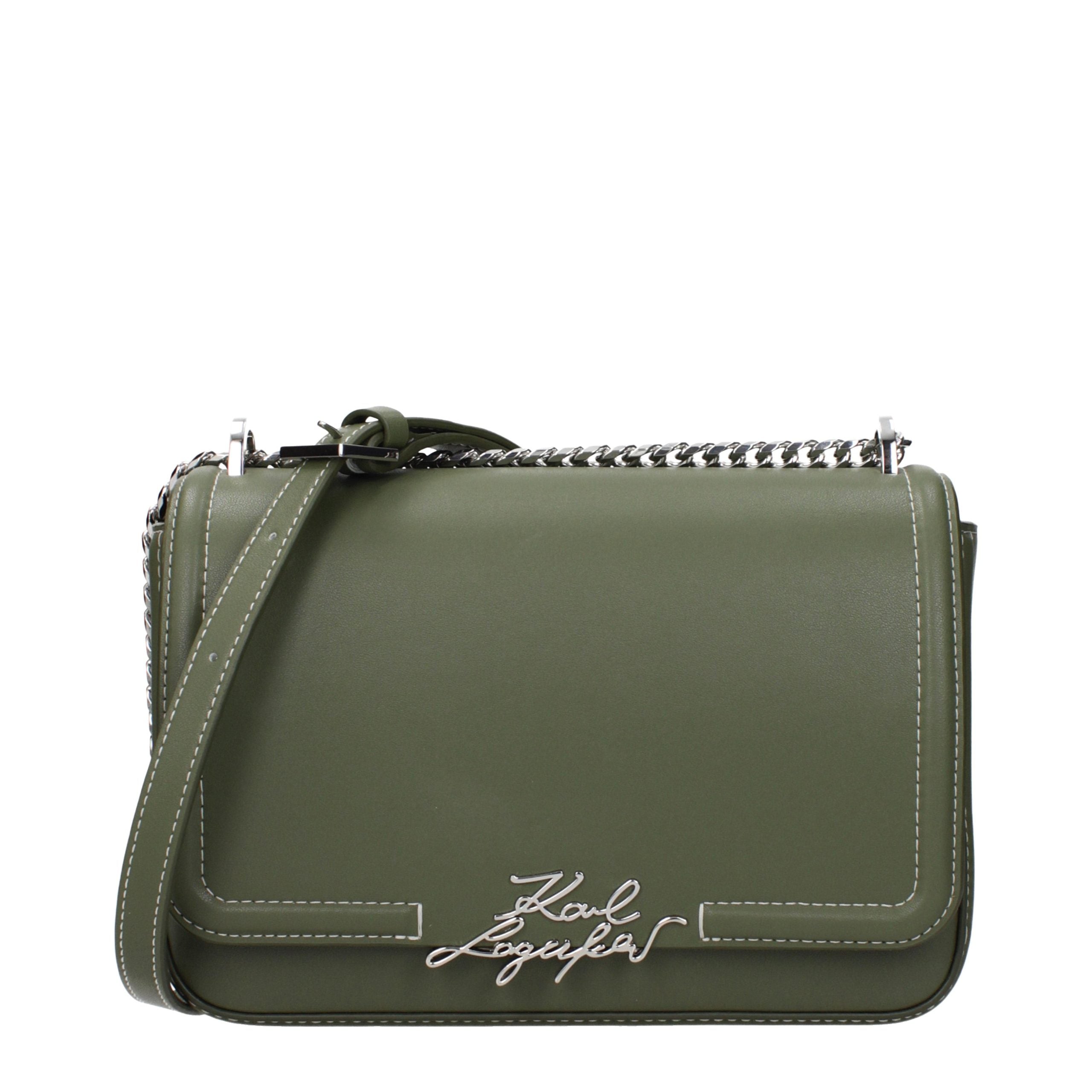 Grüne Leder Schultertasche