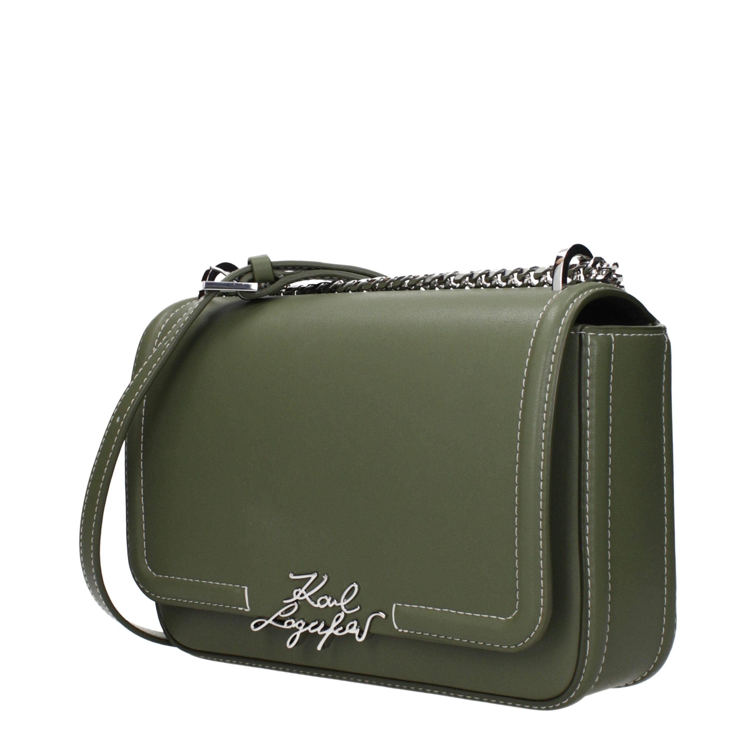 Grüne Leder Schultertasche