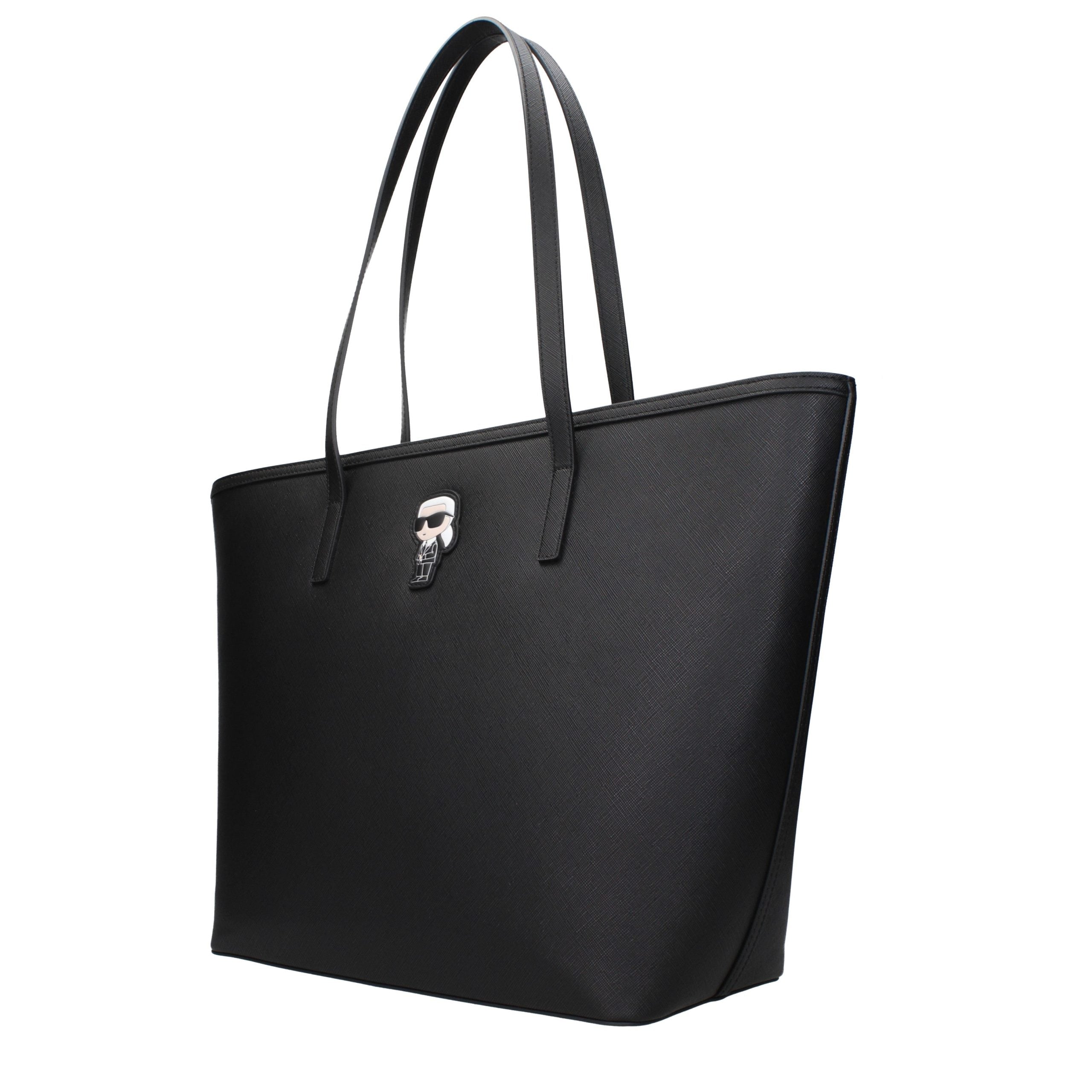 Schwarze Schultertasche aus Polyethylen